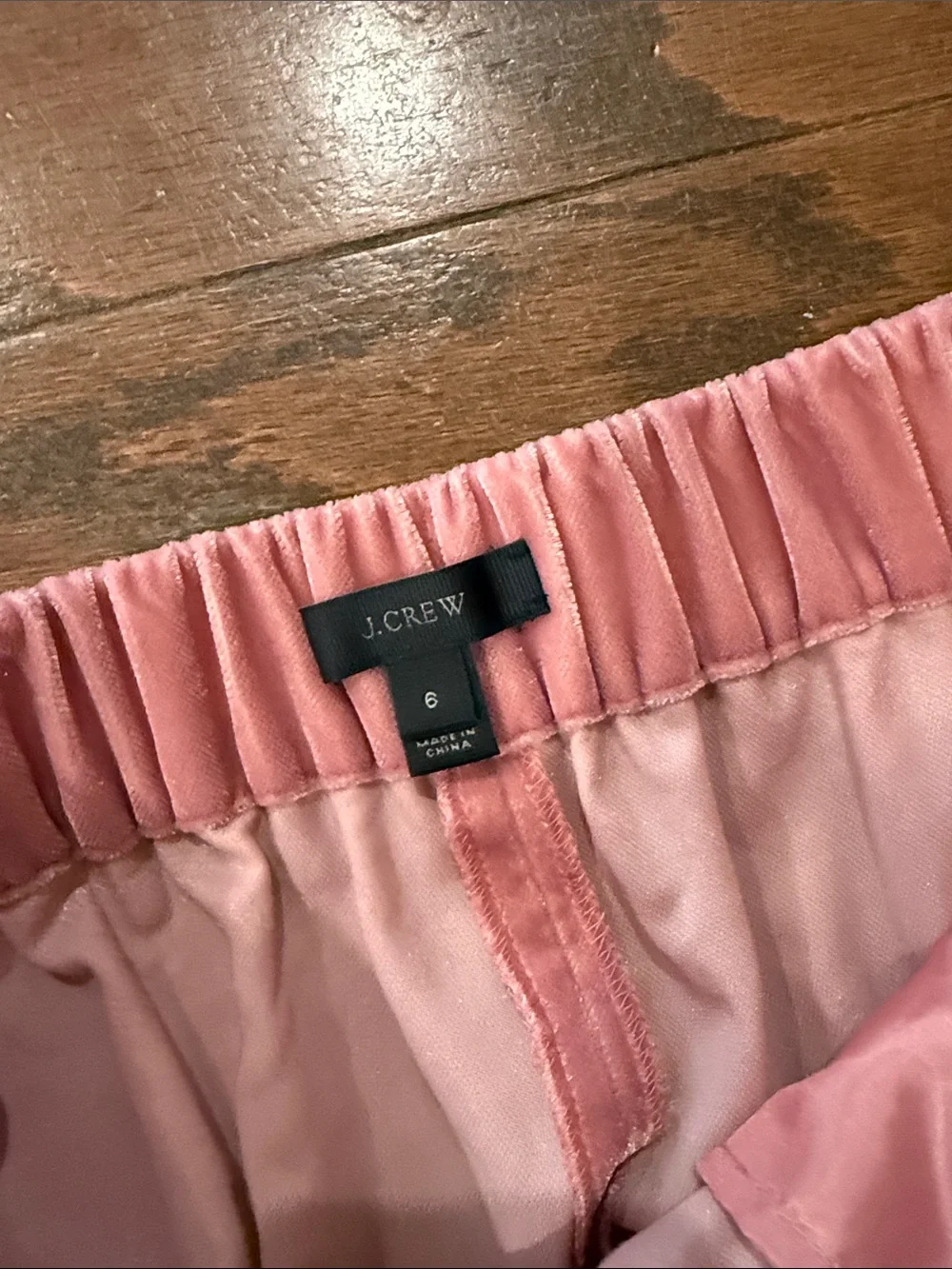 J Crew easy velvet pull on pants, size 6